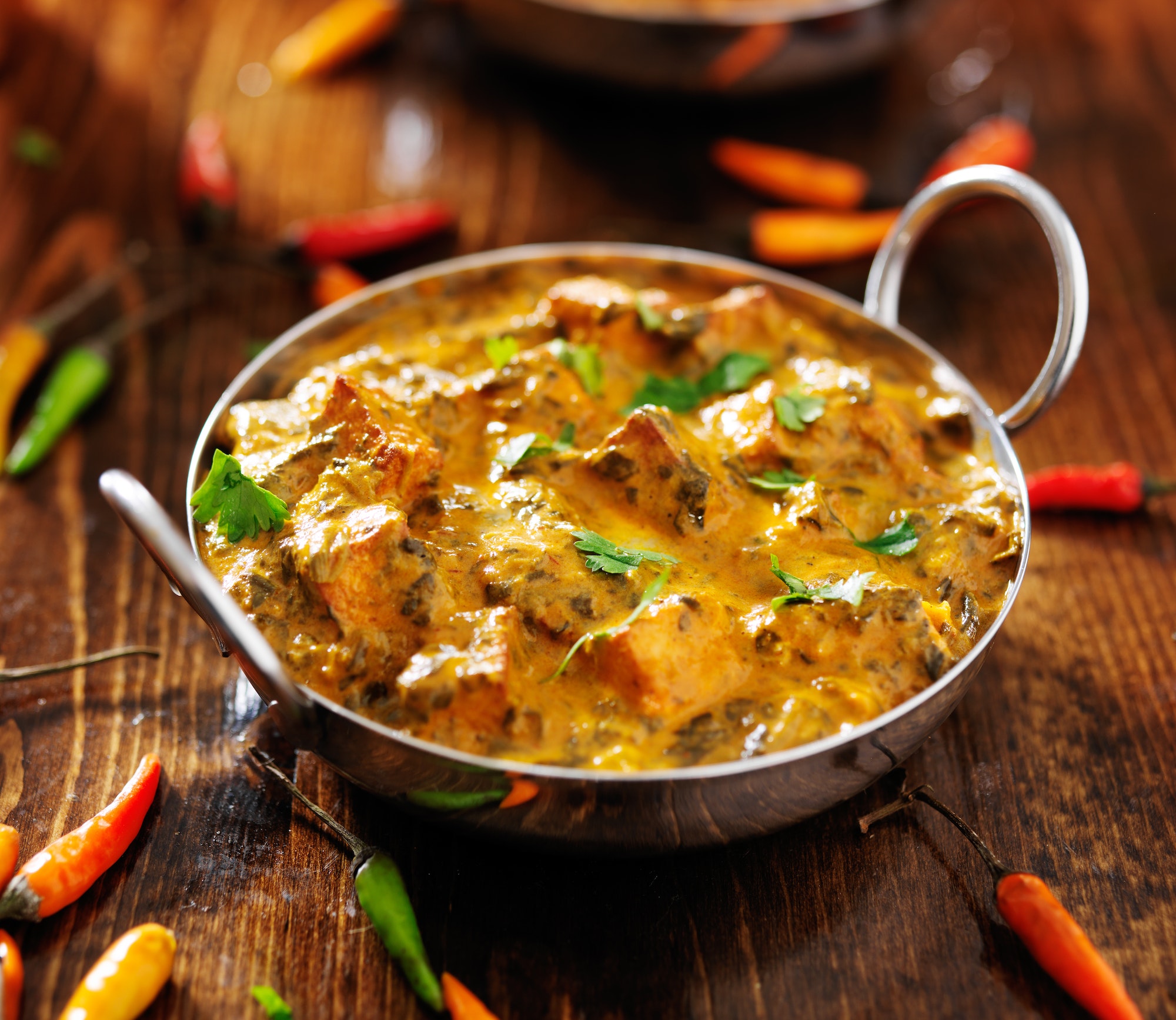 indian food - saag paneer curry dish